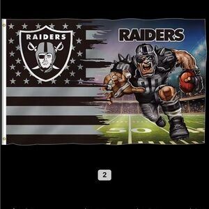 NFL Raiders Black and White Flag